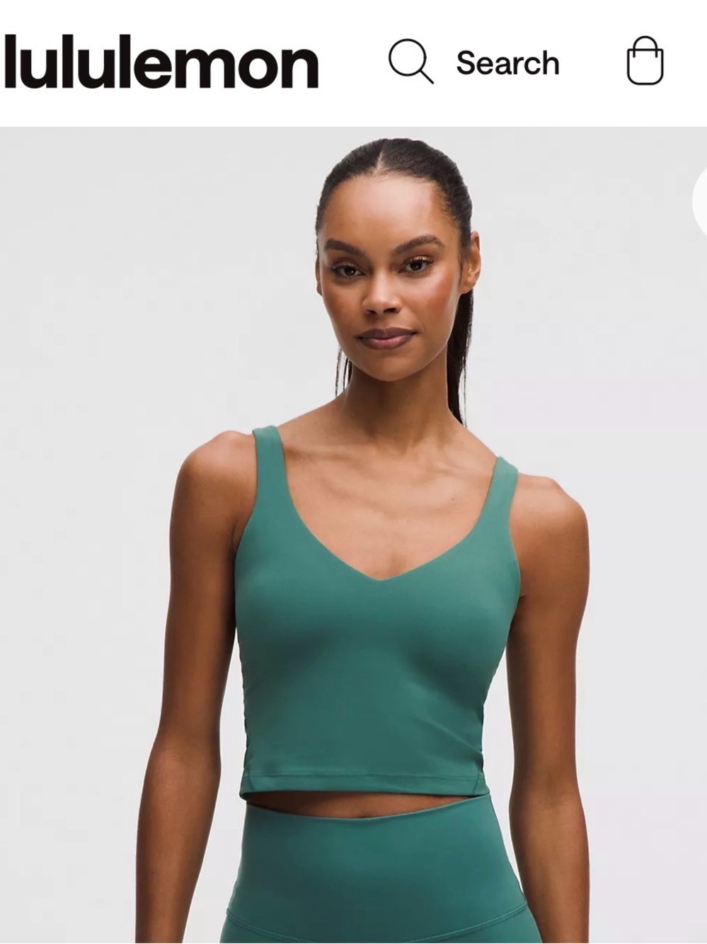 Lululemon  Green V-Neck Tank Top size 0